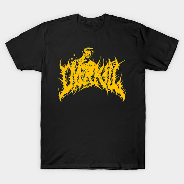 Bruce Lee Over Kill_Death Metal Style (Yellow Color Artwork) T-Shirt T-Shirt by nolimitt206